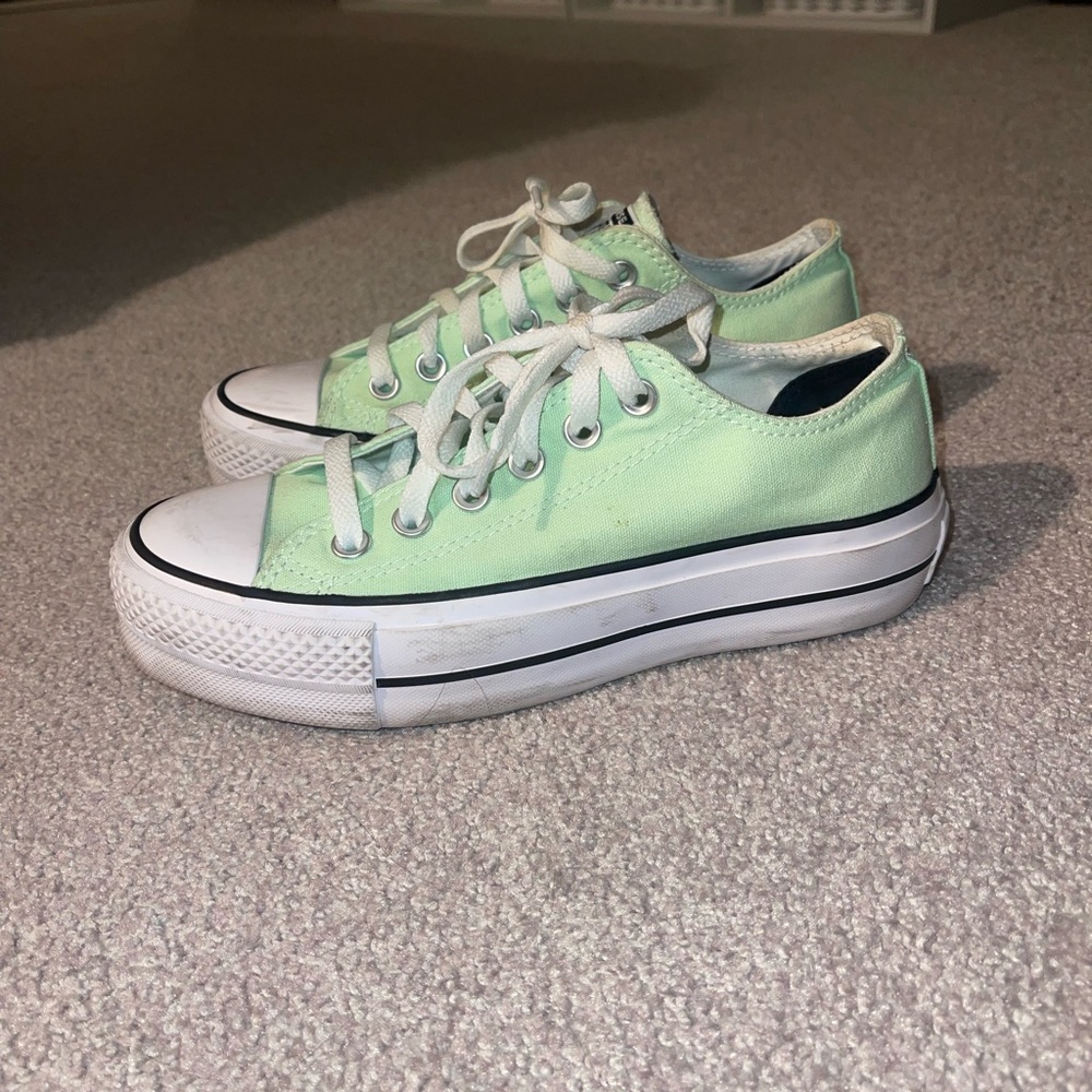 Mint Green Platform Low Top Converse - image 2